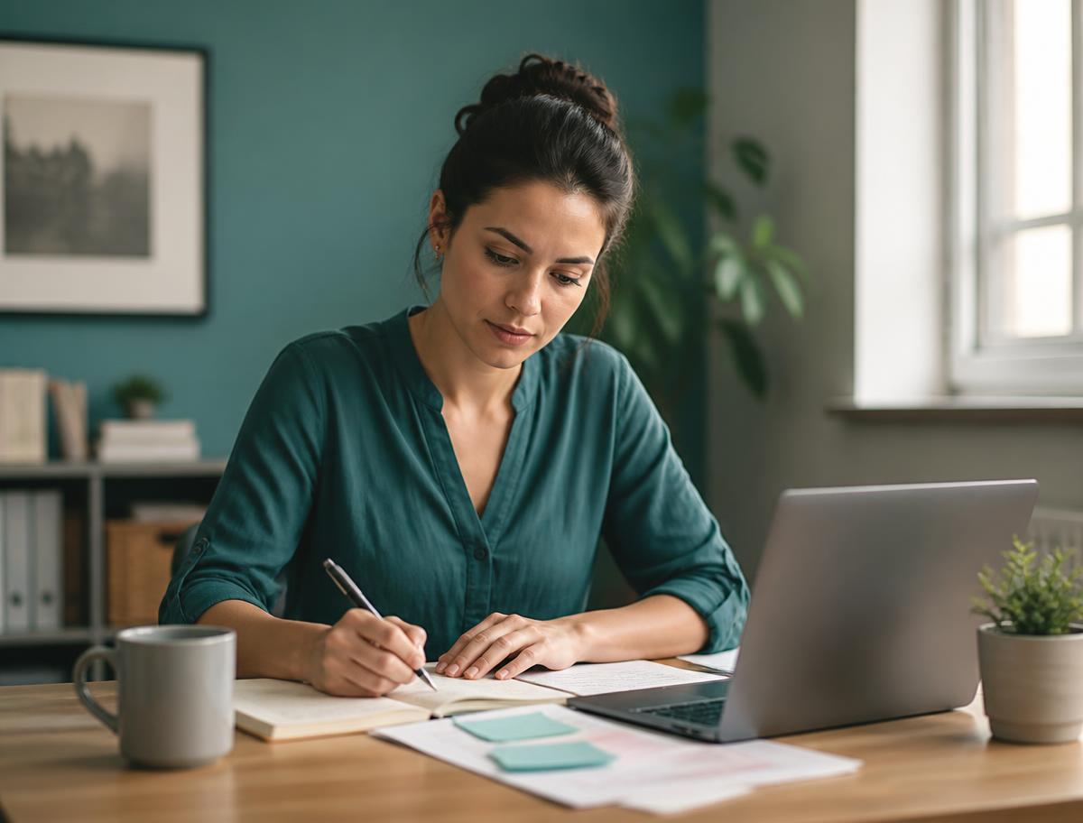 Fundraising professional preparing a grant application